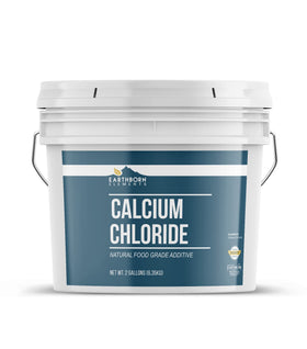 Earthborn Elements calcium chloride bucket closeup improves wine clarity and consistency.