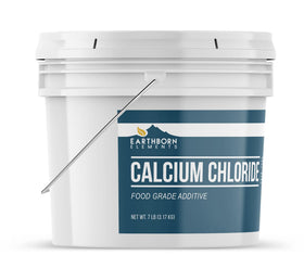 Earthborn Elements Calcium Chloride pour demonstrates controlled addition for wine processing.