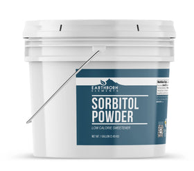 Earthborn Elements Sorbitol Powder in a measuring cup for precise low-calorie sweetening