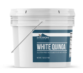 Earthborn Elements White Quinoa pour shows convenient portioning for quick meals.