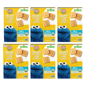 Earth's Best Vanilla Letter of the Day cookies six-pack box for on-the-go.