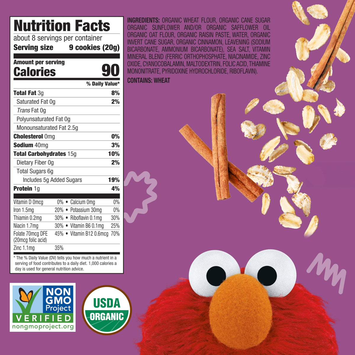 Earth’s Best Organic Sesame Street branding on packaging, trusted toddler snack.