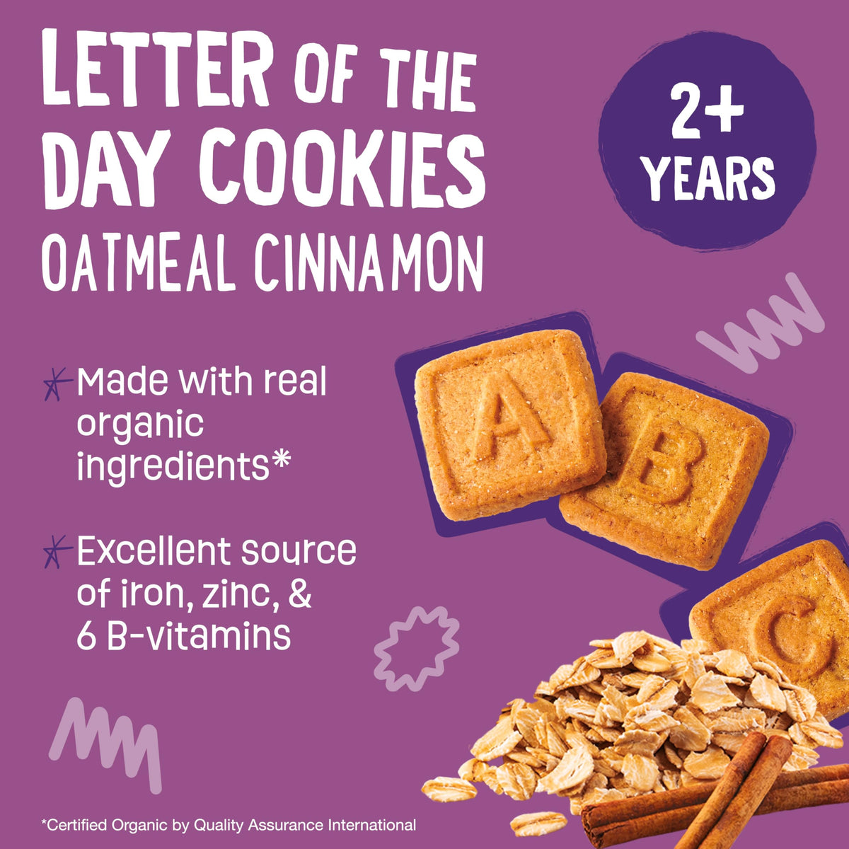 Earth’s Best Letter of the Day Cookies single-serving pack, portable snack for lunchboxes.