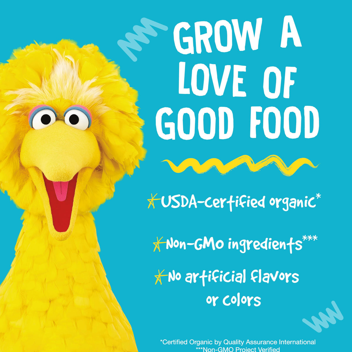 Earth's Best Sesame Street packaging with organic cookies.
