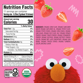 Earth's Best Sesame Street strawberry straws box design appeals to kids