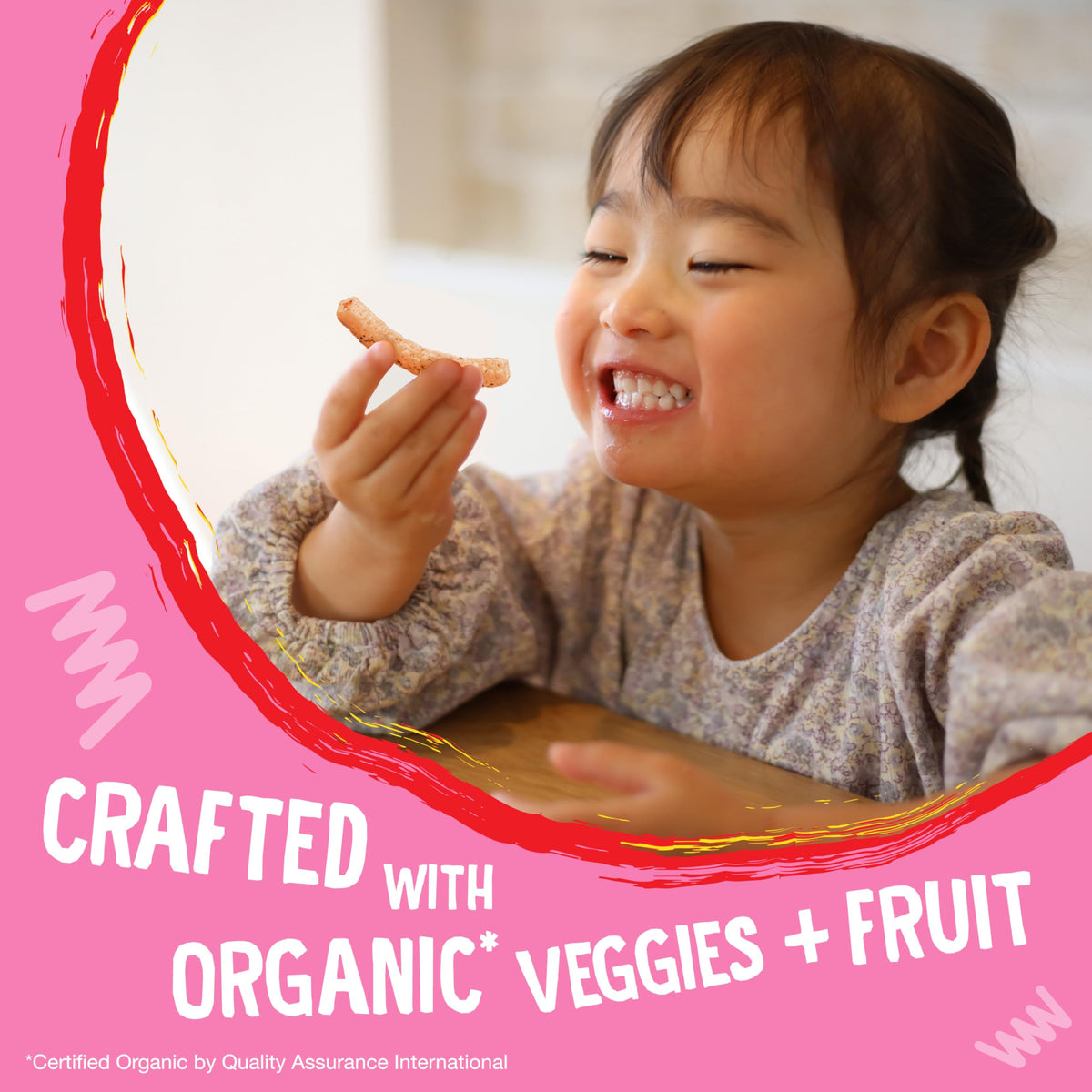 Earth's Best Sesame Street strawberry straws on a lunchbox for convenient school snacks