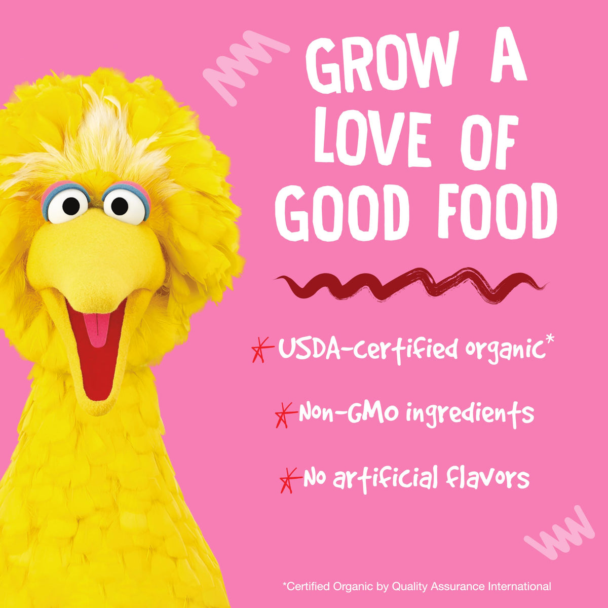 Earth's Best Sesame Street strawberry straws no artificial flavors or preservatives