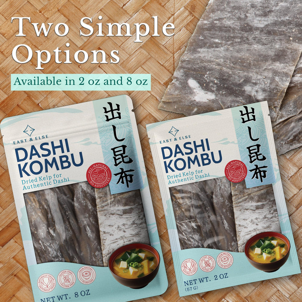East and Else Dashi Kombu soaked for stock releases fragrance and depth.