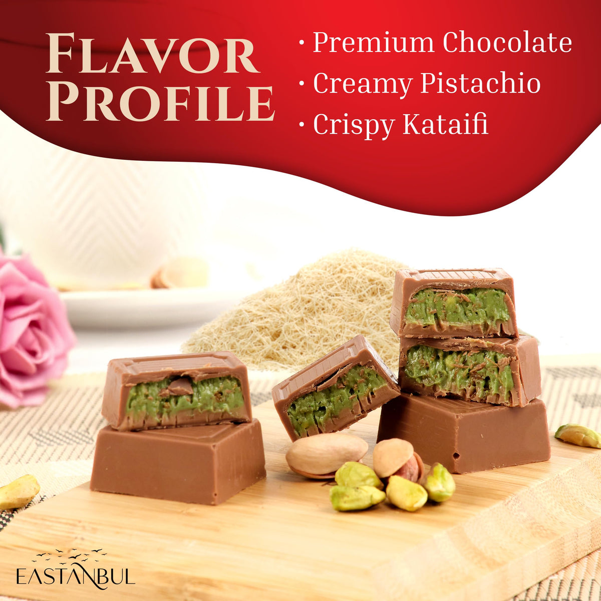 Eastanbul 16-piece chocolate bar ready for sharing.