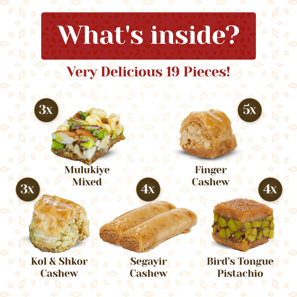 Eastanbul Baklava Nuts Closeup: almonds and cashews add crunchy richness