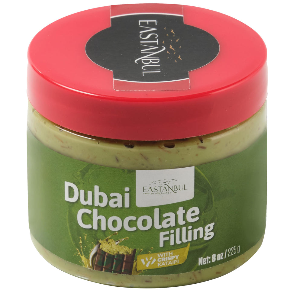 Eastanbul Dubai Chocolate Bar Mixture jar shows ready-to-use packaging for quick treats