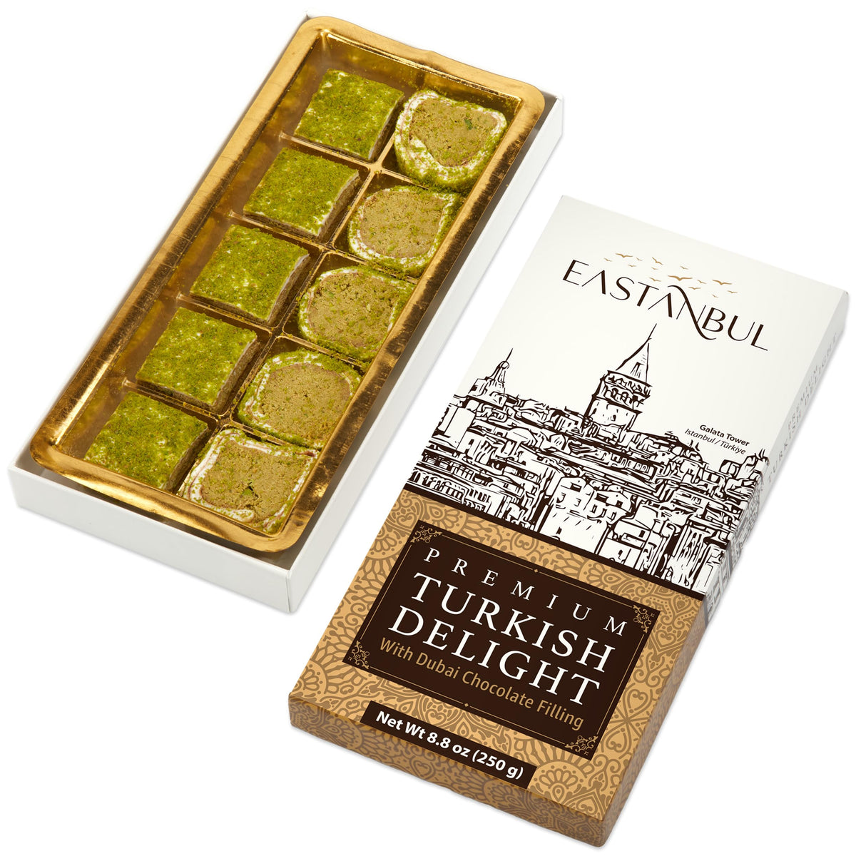 Eastanbul Dubai Style Turkish Delight Dubai Filling close-up highlights premium texture for gifting