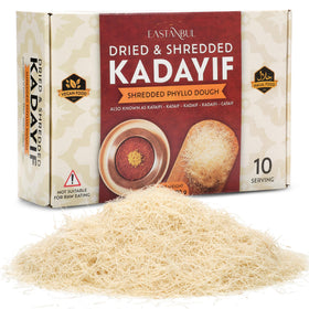 Eastanbul kataifi dried shredded dough in box, ideal for easy kunafa and dessert prep.