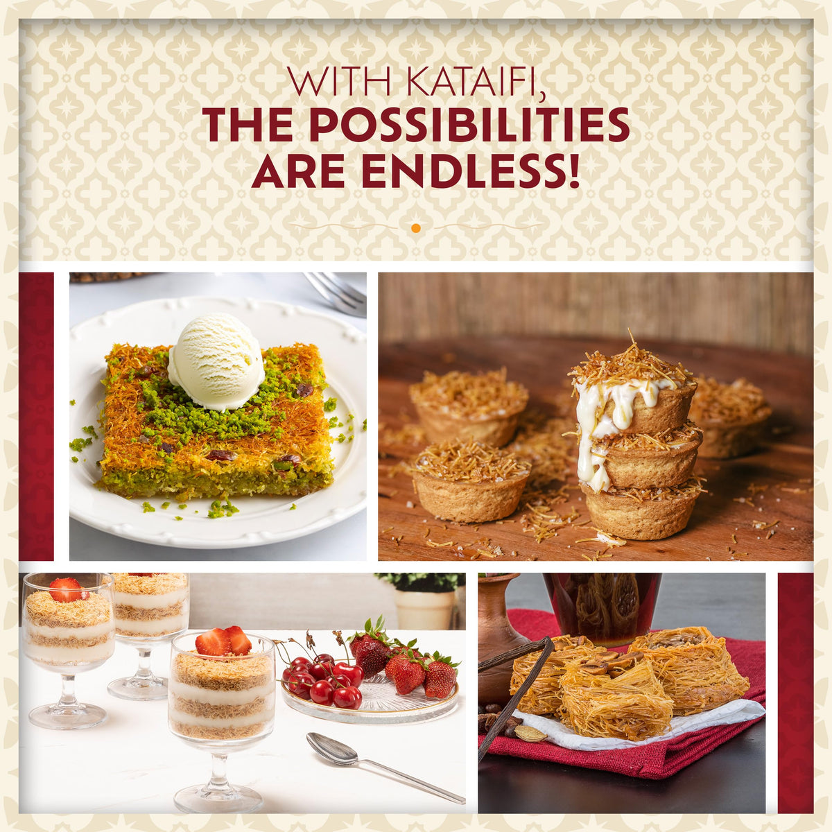 Eastanbul kataifi placing on pastry demonstrates quick, elegant dessert prep.