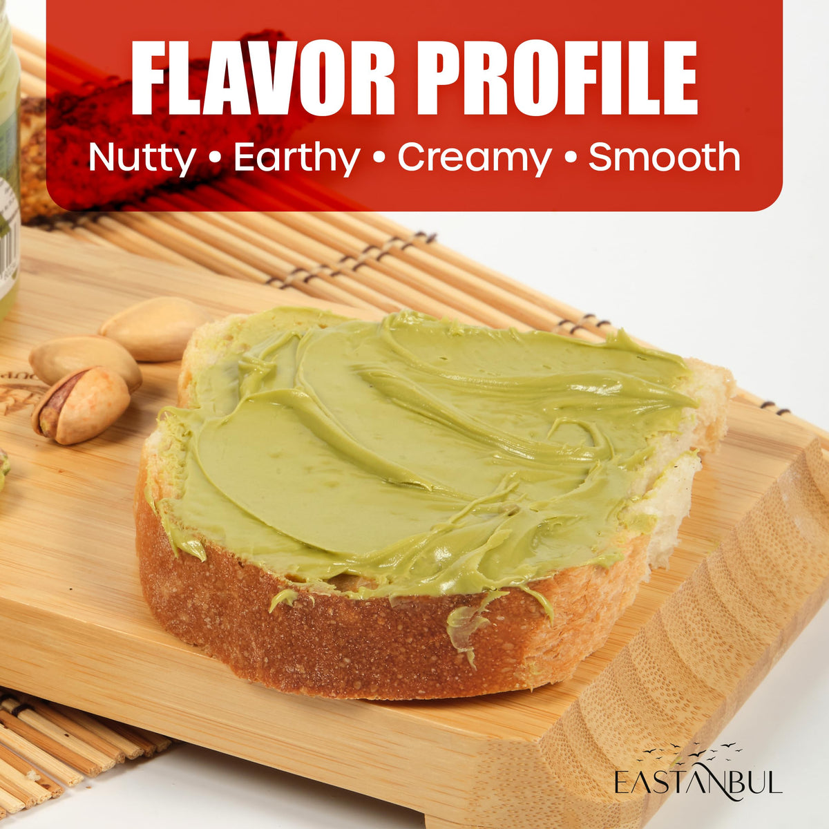 Eastanbul Pistachio Cream layers a Knafeh Pistachio Bar pairing.