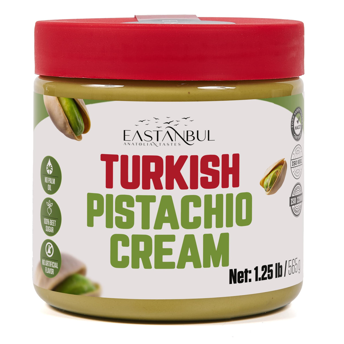 Eastanbul Pistachio Cream bottle gleaming, ideal as a creamy spread.