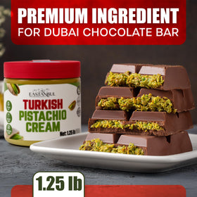 Eastanbul Pistachio Cream close-up, showing premium Turkish pistachios.