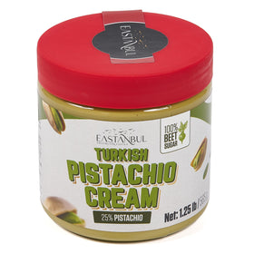 Eastanbul Pistachio Cream jar with smooth texture, ideal for desserts and breakfasts.