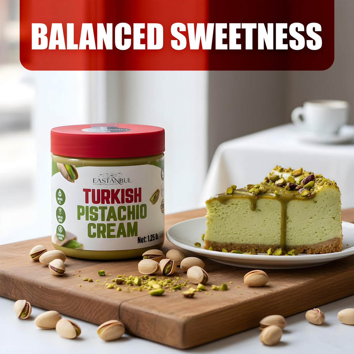 Eastanbul Pistachio Butter swirled into pastries for a rich texture.