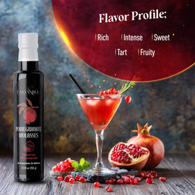 Eastanbul Pomegranate Molasses glass bottle with ingredients signaling natural product.