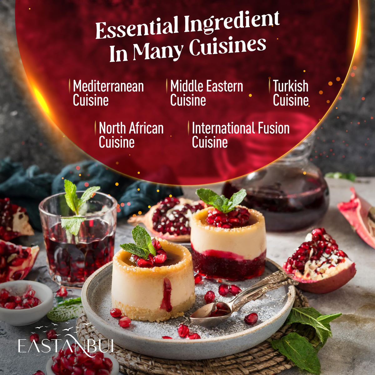 Eastanbul Pomegranate Molasses in a modern kitchen for marinades and glazes.