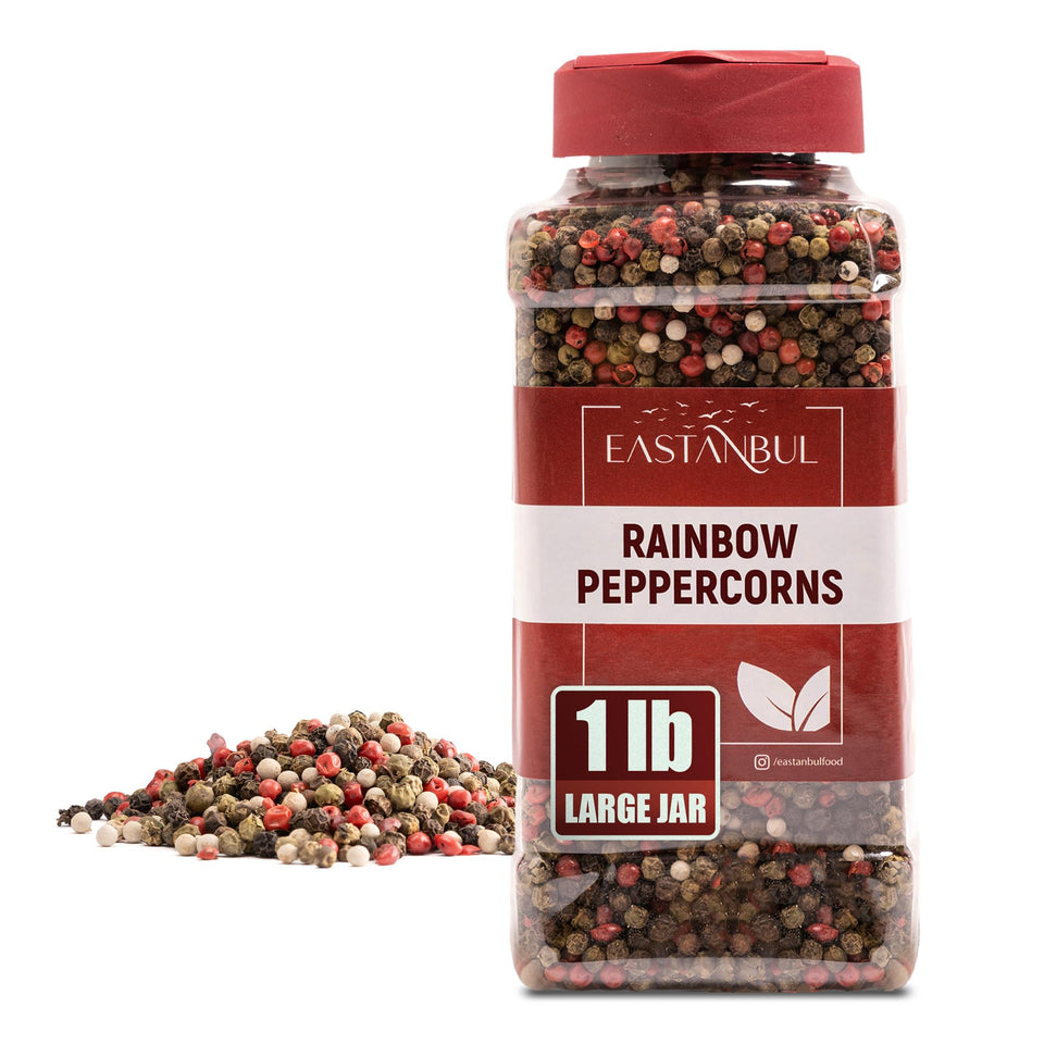 Eastanbul rainbow peppercorns for grinder refill; colorful mix for fresh seasoning.