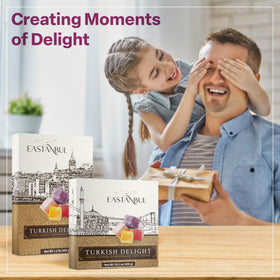 Eastanbul Turkish Delight pairs well with coffee or tea for a cozy break