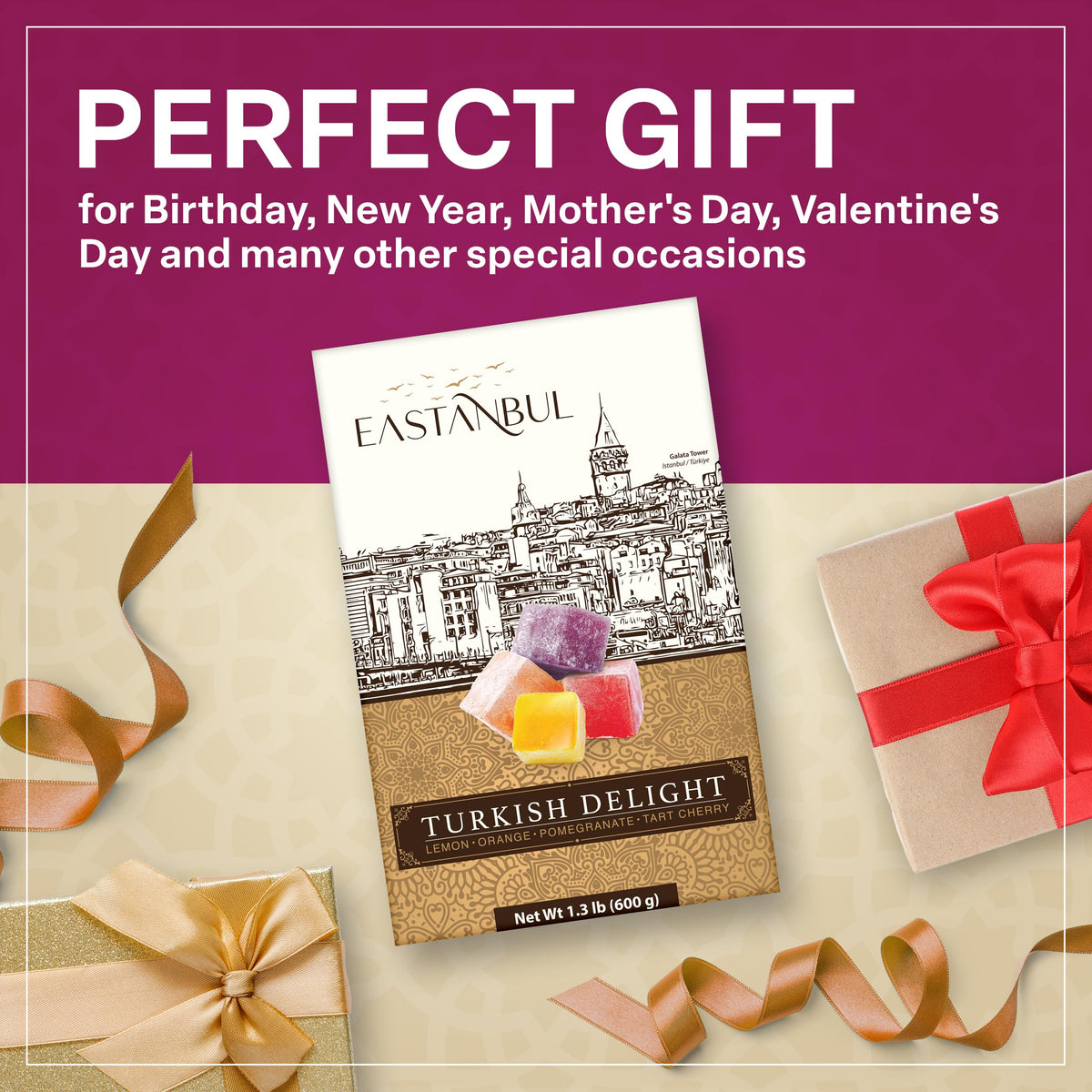 Eastanbul Turkish Delight gift box designed for celebrations and sharing