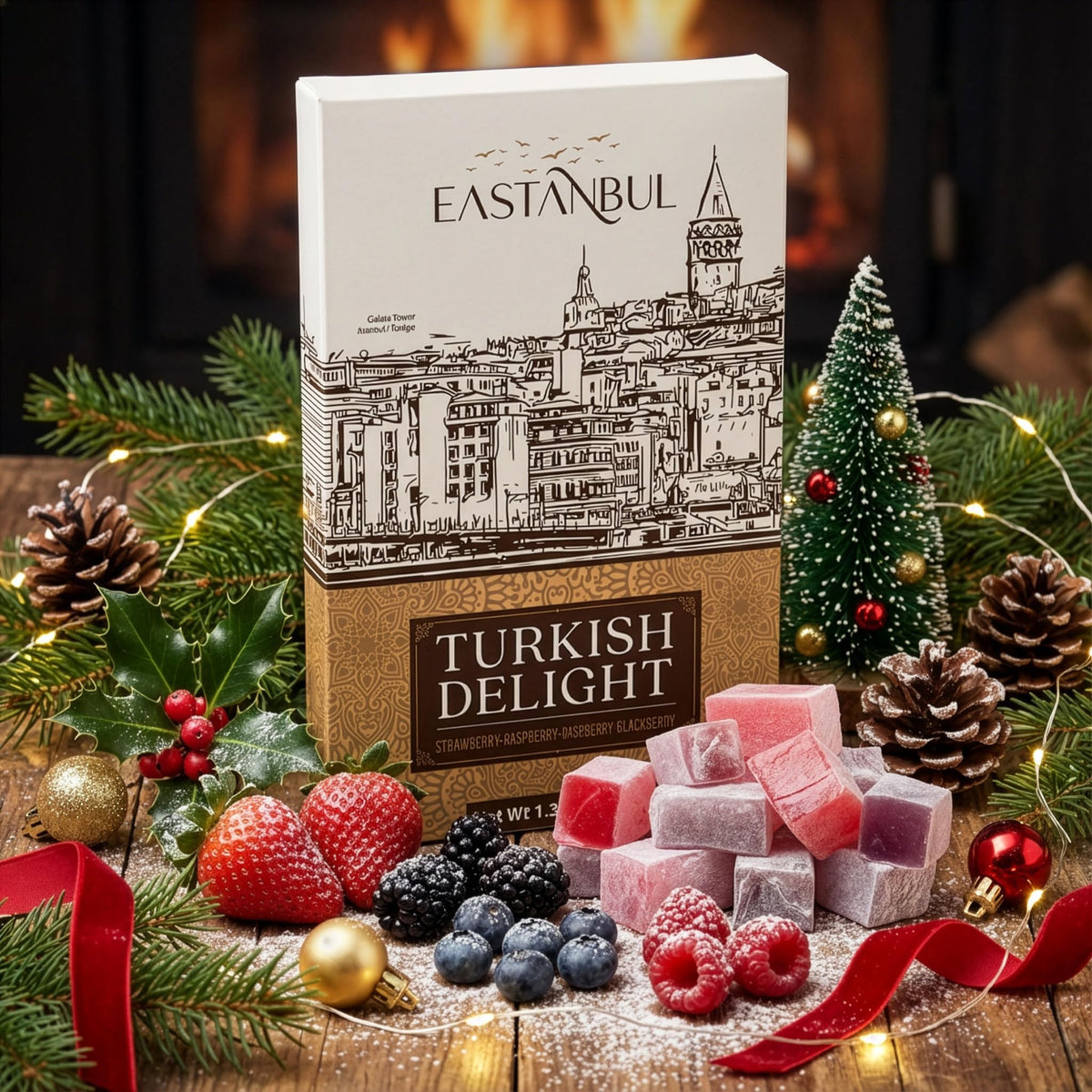 Eastanbul Turkish Delight raspberry-flavor close-up, tangy-sweet balance for indulgent moments.