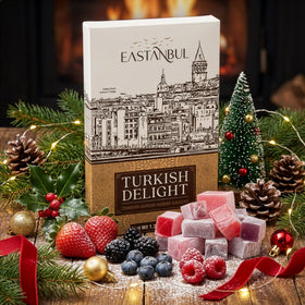 Eastanbul Turkish Delight raspberry-flavor close-up, tangy-sweet balance for indulgent moments.