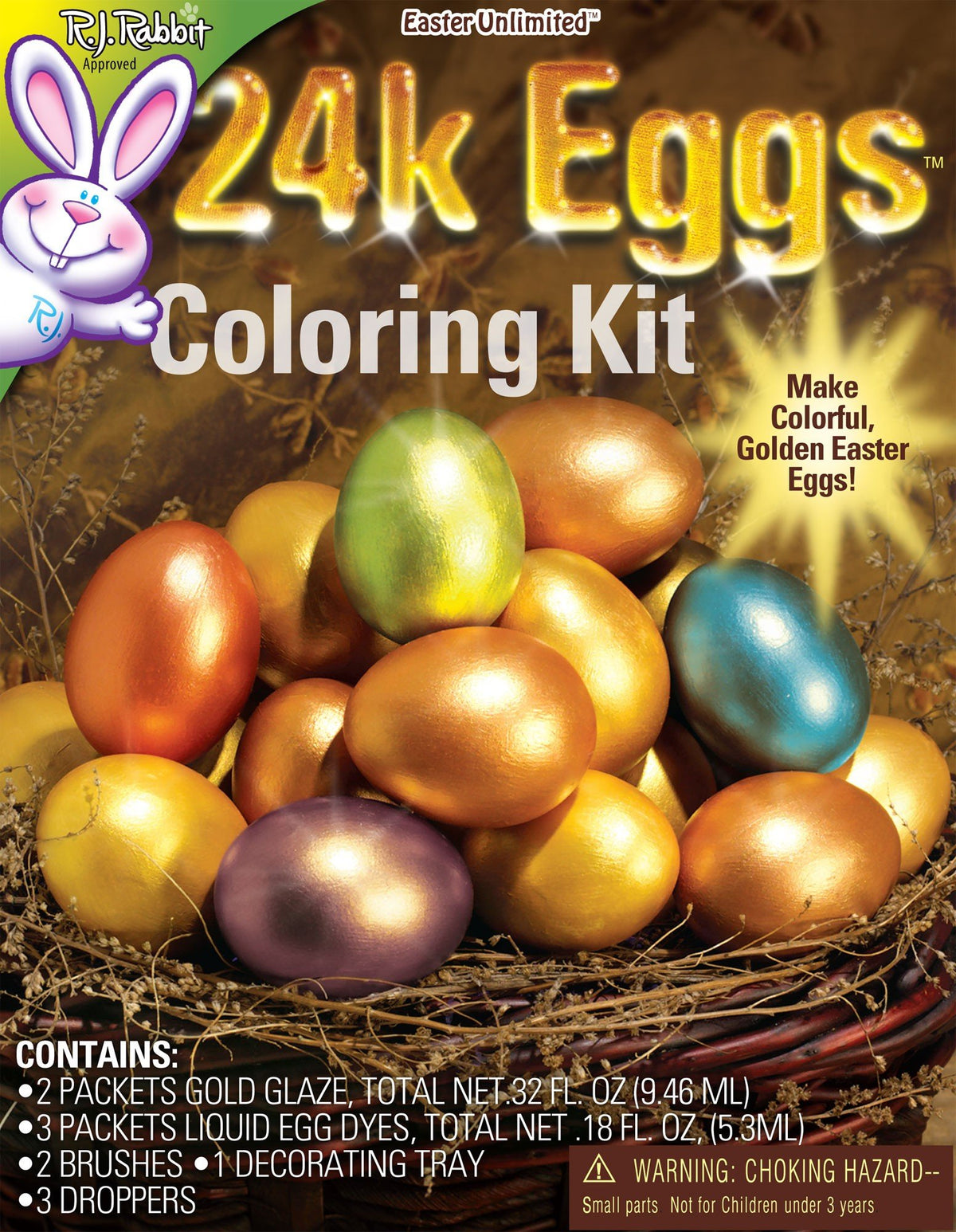 Easter Unlimited 24 Karat Gold Glaze for a shimmering egg finish.
