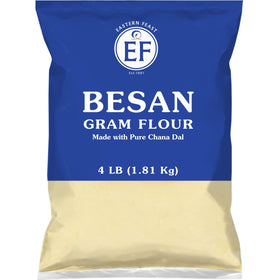 Eastern Feast Besan bag shows fine gram flour for gluten-free cooking.