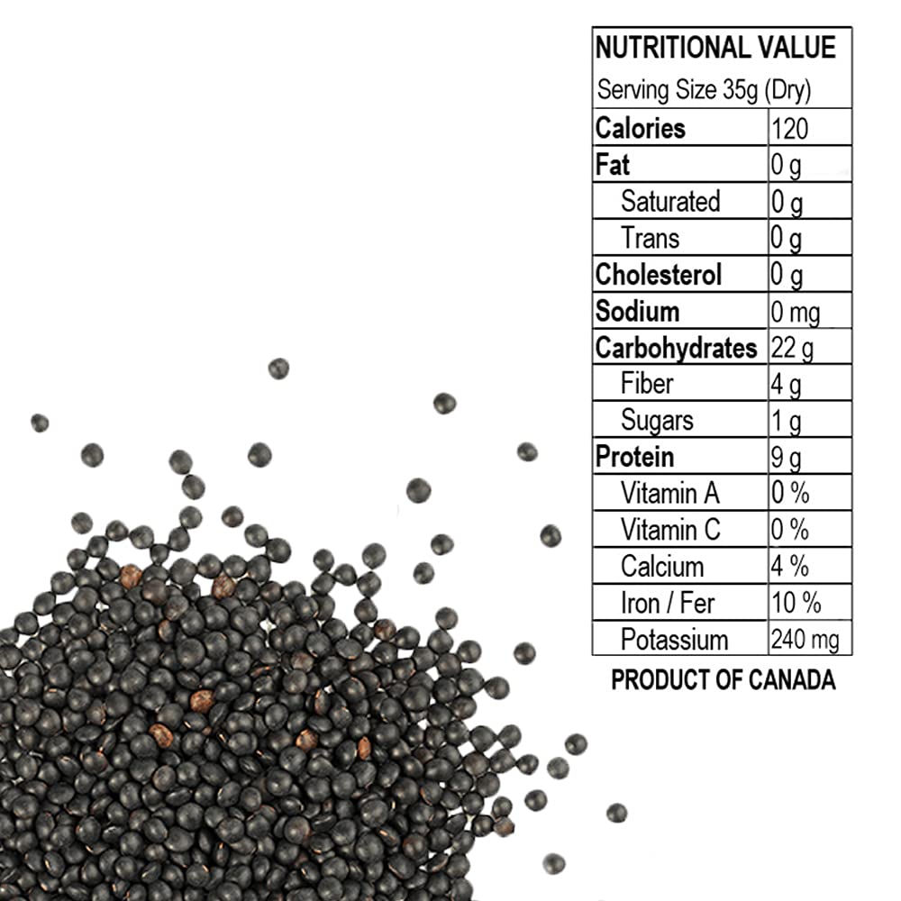 Eastern Feast Black Beluga Lentils close-up, versatile legume for soups, salads, and stews.