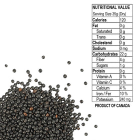 Eastern Feast Black Beluga Lentils close-up, versatile legume for soups, salads, and stews.