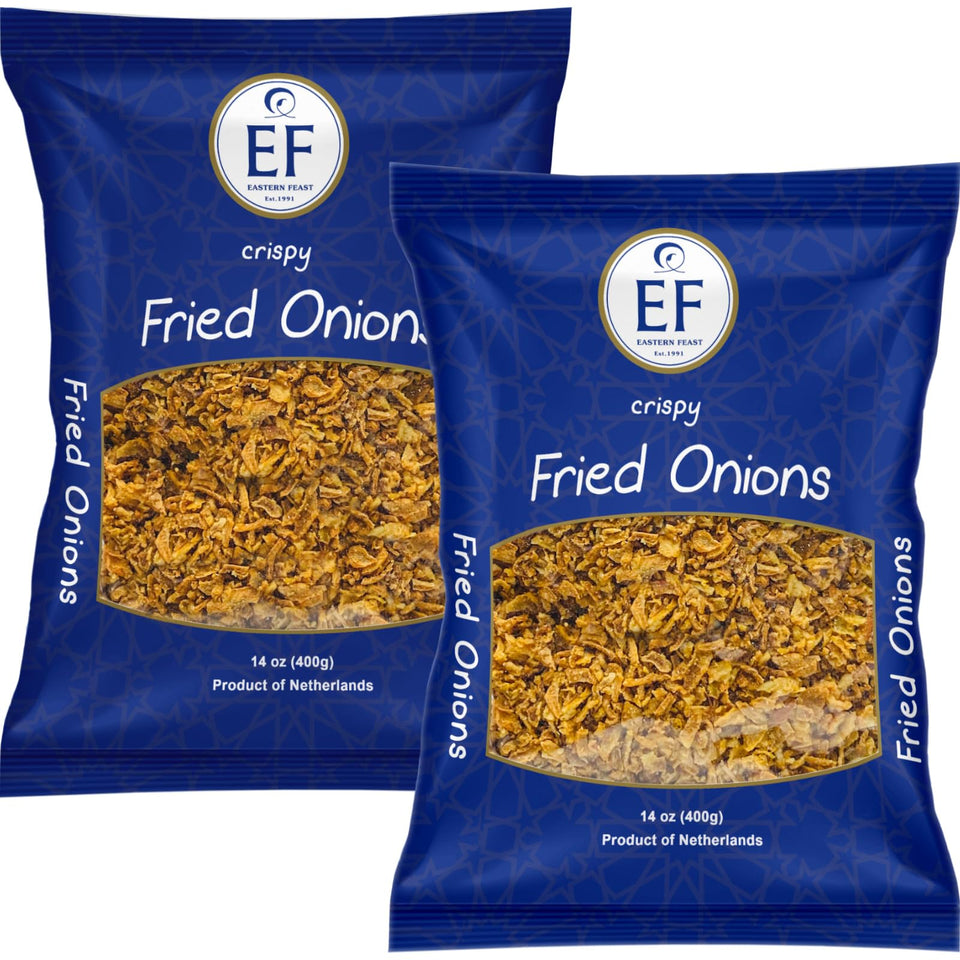 Eastern Feast Crispy Onions pack front view, ideal as topping for soups and salads.