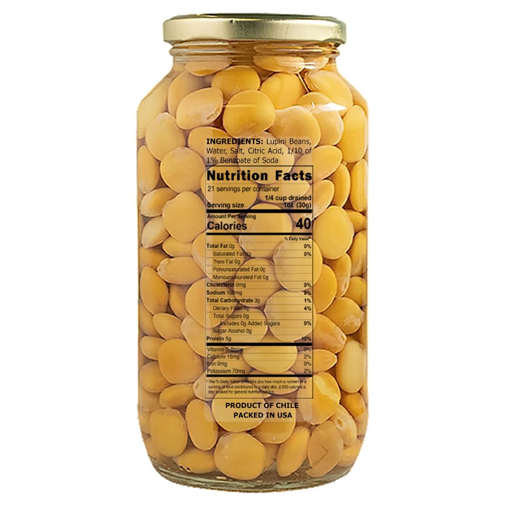 Eastern Feast Lupini beans served on a platter, ideal for salads and antipasti.