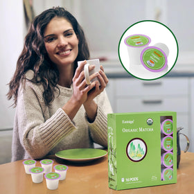 Eastsign Matcha K Cups latte ready, creamy matcha texture at your fingertips.