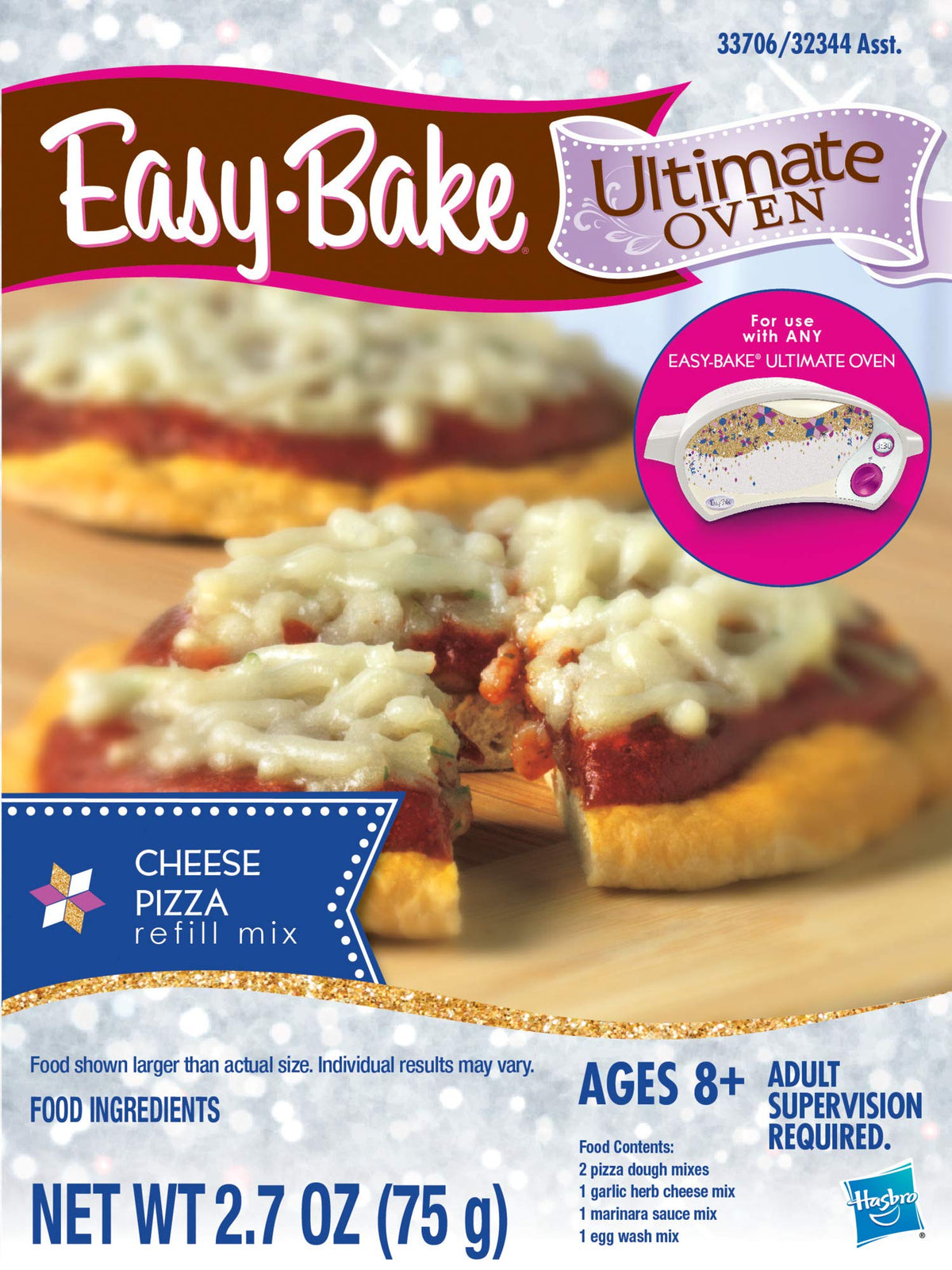 Easy Bake refill 3-pack red velvet cake mix packaging highlights vibrant color for celebrations and desserts