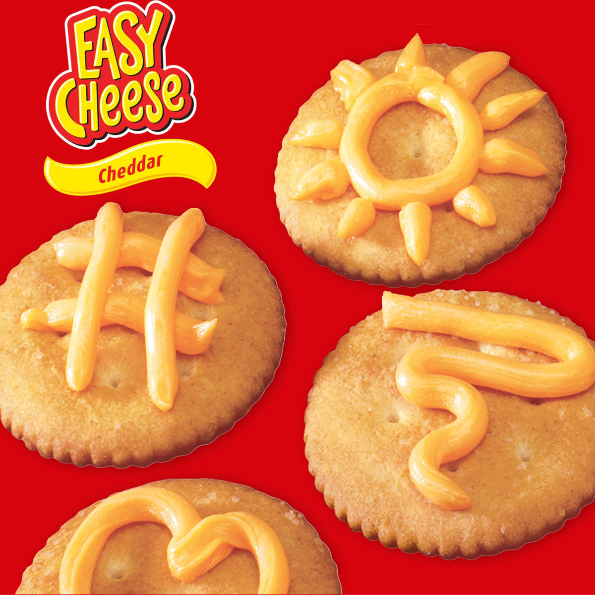 EASY CHEESE cheddar spray topping nachos for an instant cheesy boost.