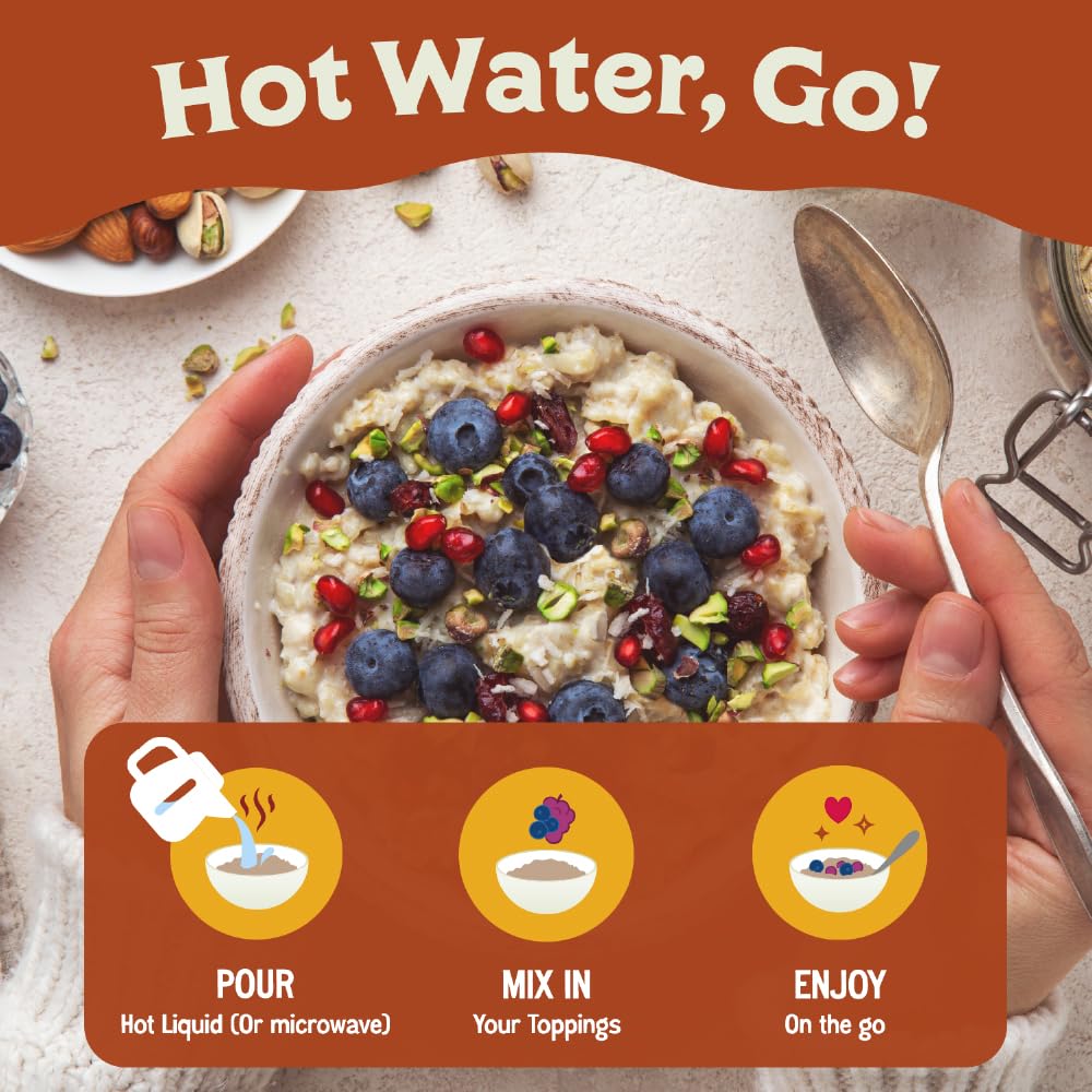 Chia and flax seeds visible in Easy Morning mix, seed-rich breakfast
