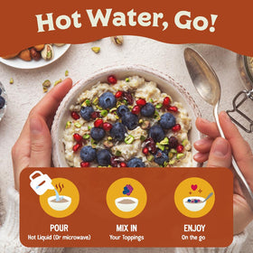 Chia and flax seeds visible in Easy Morning mix, seed-rich breakfast