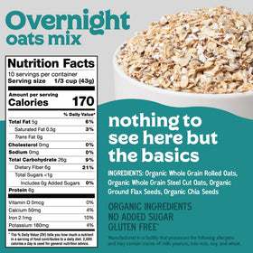 Easy Morning oats soaking jar showing creamy texture from chia and flax.