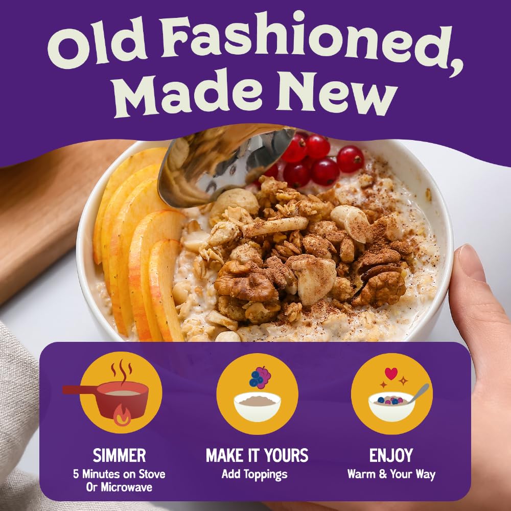 Easy Morning organic gluten-free oats bag on display for clean eating.