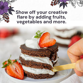 Eat G.A.N.G.S.T.E.R. cake slice on plate.