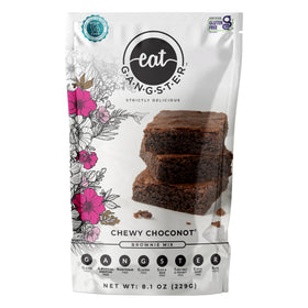 eat G.A.N.G.S.T.E.R. Chewy Choconot Brownie Mix box highlighting grain-free indulgence