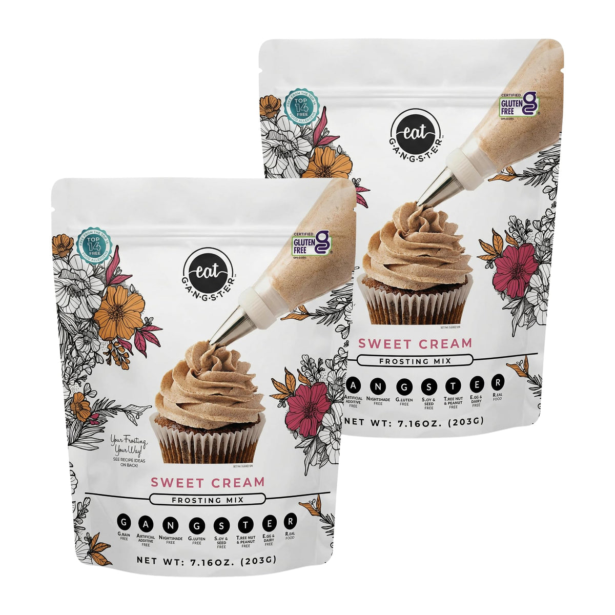 Eat G.A.N.G.S.T.E.R. Sweet Cream Frosting Pack 2 ready to decorate desserts