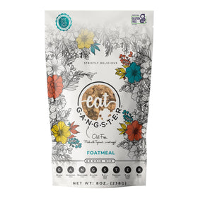 Eat G.A.N.G.S.T.E.R. Foatmeal Cookie Mix pack highlights grain-free, allergy-friendly baking option.