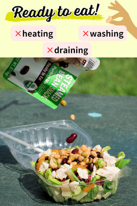 Eat More Beans edamame-chickpeas-black-beans-kidney-beans mix as convenient topping
