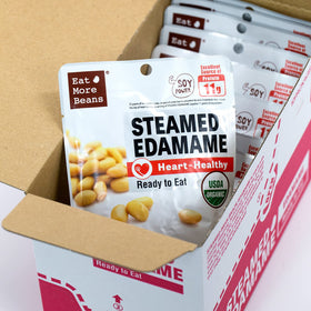 Eat More Beans Edamame serving-pouch, grab-and-go protein.