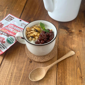 Eat More Beans on-the-go snack shown in a lunchbox